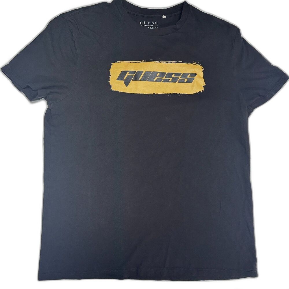 GUESS Originals Black Graphic Logo T-Shirt | Men’s Size M